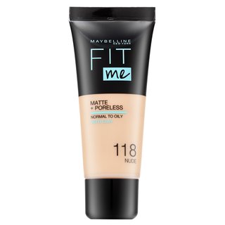 Maybelline Fit Me! Foundation Matte + Poreless tekući make-up s matirajućim učinkom 118 Nude 30 ml