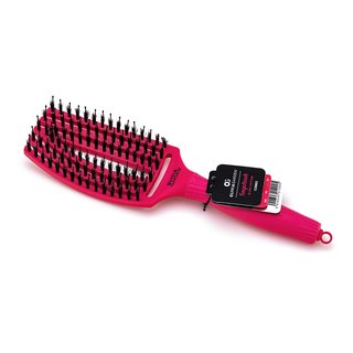 Olivia Garden Fingerbrush Combo Medium Hot Pink četka za kosu s najlonskim i svinjskim čekinjama