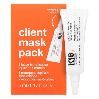 K18 Client Mask Pack njega kose bez ispiranja pre posilnenie vlasového vlákna 5 x 5 ml