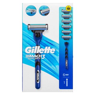 Gillette Mach3 Sport brijač + zamjenske glave Razor + Spare Heads 6 pcs
