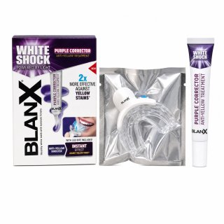 BlanX White Shock Purple Corrector set za izbjeljivanje zubi Anti-Yellow Treatment + LED 20 ml