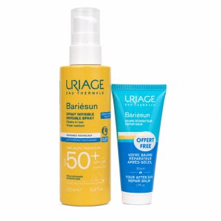 Uriage Bariésun savršen komplet za samotamnjenje Invisible Spray SPF 50+ + After Sun Repair Balm 200 ml + 50 ml