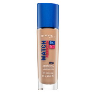 Rimmel London Match Perfection 24HR SPF20 Foundation tekući make-up za ujednačenu i prosvijetljenu kožu 201 Classic Beige 30 ml