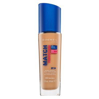 Rimmel London Match Perfection 24HR SPF20 Foundation tekući make-up za ujednačenu i prosvijetljenu kožu 203 True Beige 30 ml