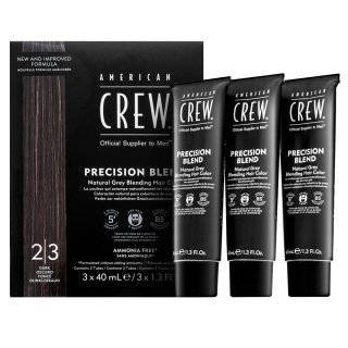 American Crew Precision Blend Natural Gray Coverage boja za kosu za muškarce Dark 3 x 40 ml