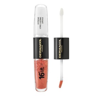 Dermacol 16H Lip Colour Extreme Long-Lasting Lipstick dugotrajna dvofazna boja i sjajilo za usne No. 05 8 ml