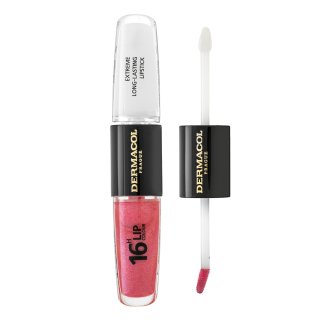 Dermacol 16H Lip Colour Extreme Long-Lasting Lipstick dugotrajna dvofazna boja i sjajilo za usne No. 15 8 ml