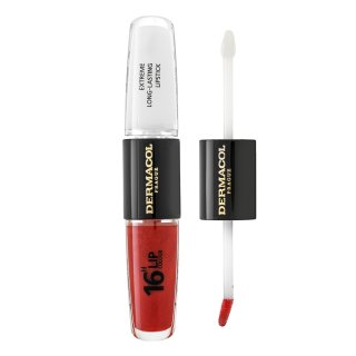 Dermacol 16H Lip Colour Extreme Long-Lasting Lipstick dugotrajna dvofazna boja i sjajilo za usne No. 20 8 ml