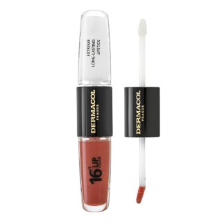 Dermacol 16H Lip Colour Extreme Long-Lasting Lipstick dugotrajna dvofazna boja i sjajilo za usne No. 23 8 ml